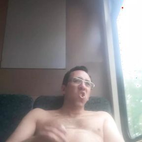 Wanking in public on the train