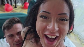 hard threesome with hot slut brunette with tommy cabrio!! caramella del x & jimmy bud