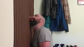 Straight married guy feeding me at my homemade glory hole