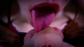 SENSUAL SLOW CLOSE UP TONGUE BLOWJOB