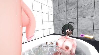 Horny girl suckled to orgasm after screwing in the shower