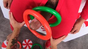 Black muscle daddy fucks white boy Christmas cookie POV style
