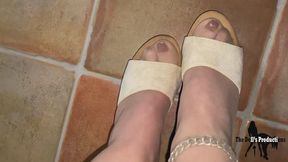 Temptation on tiptoes - nylon feet